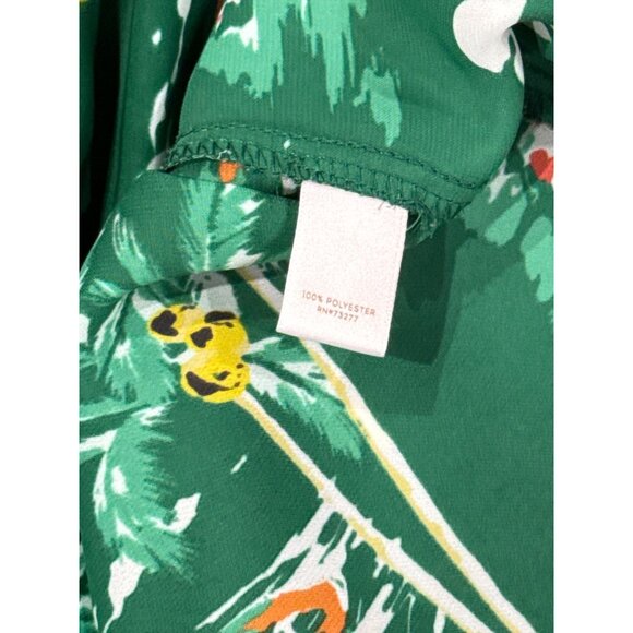 Lauren Conrad Tropical Green Sleeveless Blouse Tie back Neck & Floral Print XS - Picture 6 of 8